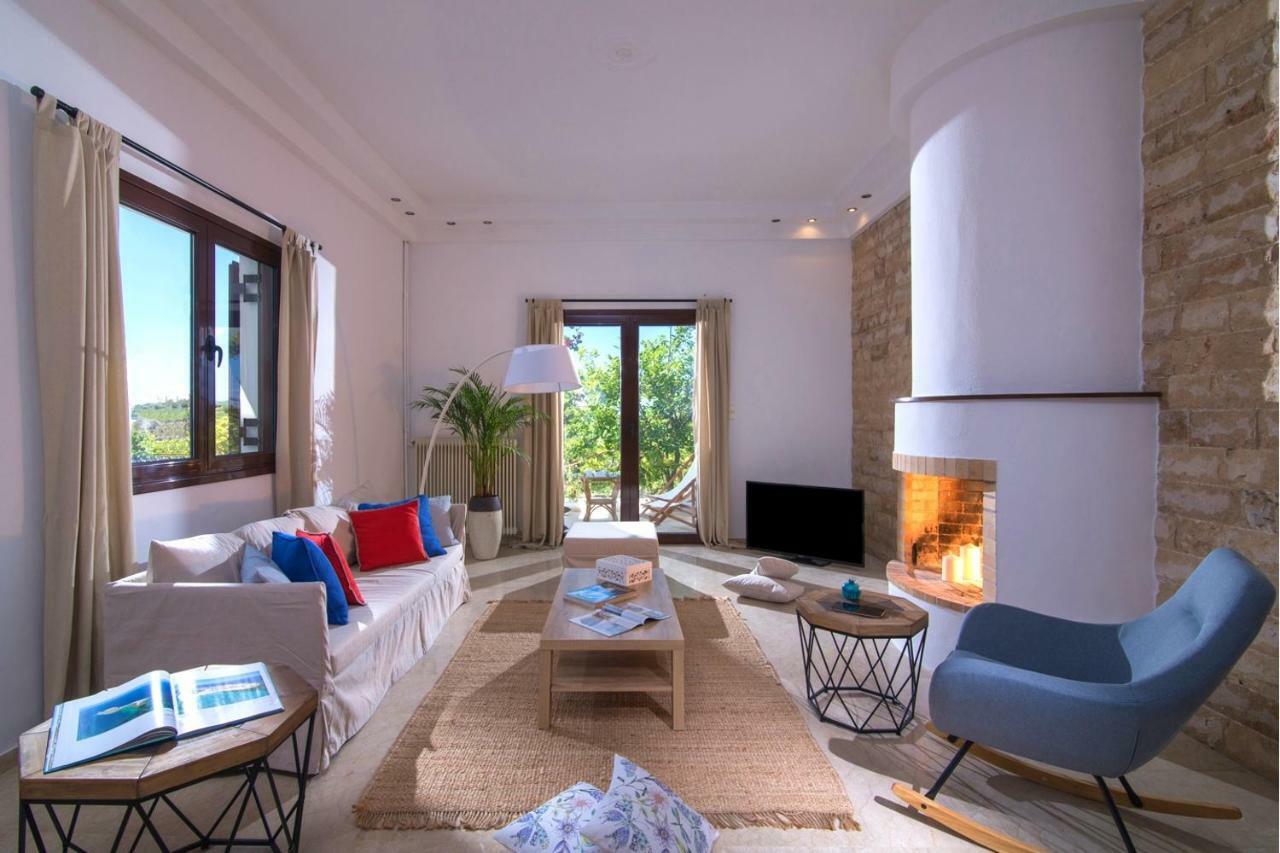 Luxury Villa Rosita W Heated Pool - Nature And Relax Epano Vathia Ngoại thất bức ảnh